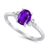 Oval Natural Stone Engagement Ring