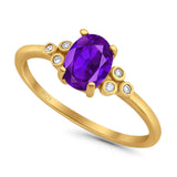 Oval Natural Stone Engagement Ring