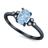 Oval Natural Stone Engagement Ring