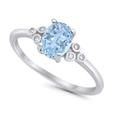 Oval Natural Stone Engagement Ring