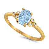 Oval Natural Stone Engagement Ring