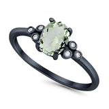 Oval Natural Stone Engagement Ring