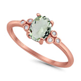 Oval Natural Stone Engagement Ring