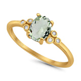 Oval Natural Stone Engagement Ring