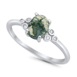 Oval Natural Stone Engagement Ring