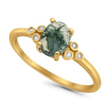 Oval Natural Stone Engagement Ring