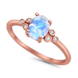 Oval Natural Stone Engagement Ring