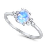 Oval Natural Stone Engagement Ring