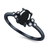 Oval Natural Stone Engagement Ring