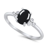 Oval Natural Stone Engagement Ring