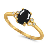 Oval Natural Stone Engagement Ring