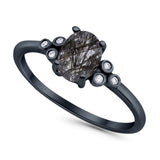 Oval Natural Stone Engagement Ring