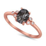 Oval Natural Stone Engagement Ring