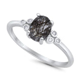 Oval Natural Stone Engagement Ring