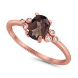 Oval Natural Stone Engagement Ring