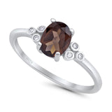 Oval Natural Stone Engagement Ring