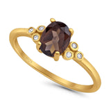 Oval Natural Stone Engagement Ring