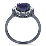 Art Deco Round Natural Stone Halo Ring