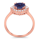 Art Deco Round Natural Stone Halo Ring