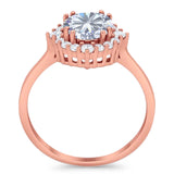 Art Deco Round Natural Stone Halo Ring