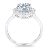 Art Deco Round Natural Stone Halo Ring