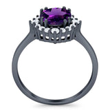 Art Deco Round Natural Stone Halo Ring