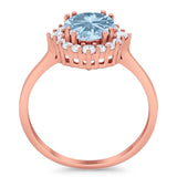 Art Deco Round Natural Stone Halo Ring