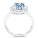 Art Deco Round Natural Stone Halo Ring