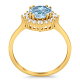 Art Deco Round Natural Stone Halo Ring