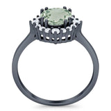 Art Deco Round Natural Stone Halo Ring