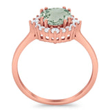 Art Deco Round Natural Stone Halo Ring