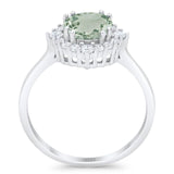 Art Deco Round Natural Stone Halo Ring