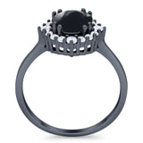 Art Deco Round Natural Stone Halo Ring