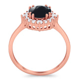 Art Deco Round Natural Stone Halo Ring