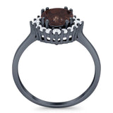 Art Deco Round Natural Stone Halo Ring