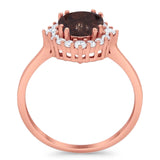 Art Deco Round Natural Stone Halo Ring