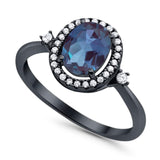 Oval Natural Stone Engagement Ring