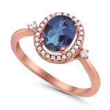 Oval Natural Stone Engagement Ring