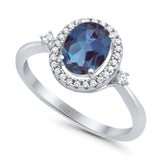 Oval Natural Stone Engagement Ring