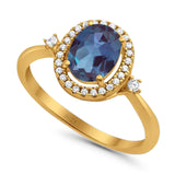 Oval Natural Stone Engagement Ring