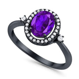 Oval Natural Stone Engagement Ring