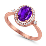 Oval Natural Stone Engagement Ring