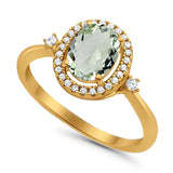 Oval Natural Stone Engagement Ring