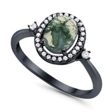 Oval Natural Stone Engagement Ring