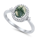 Oval Natural Stone Engagement Ring