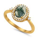 Oval Natural Stone Engagement Ring