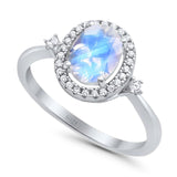 Oval Natural Stone Engagement Ring