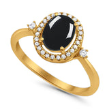 Oval Natural Stone Engagement Ring