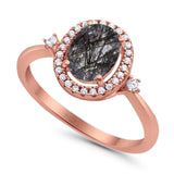 Oval Natural Stone Engagement Ring