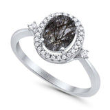 Oval Natural Stone Engagement Ring